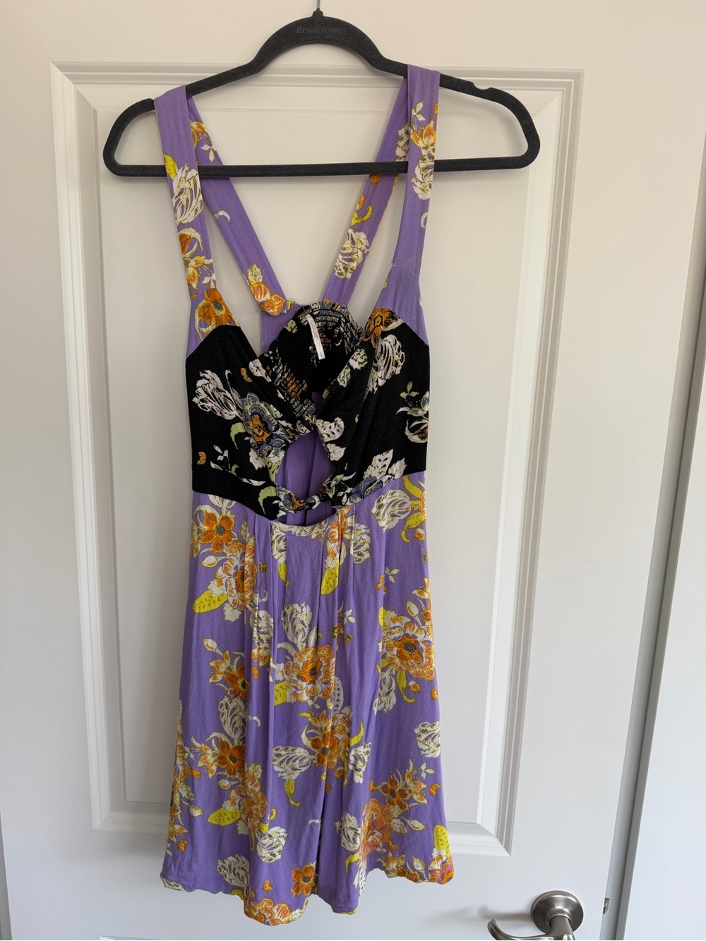 Free People Light Purple Floral Cutout Sundress